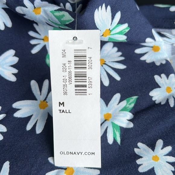 NWT Old Navy Floral Print V Neck Shift Dress Size Medium Tall - Picture 9 of 10